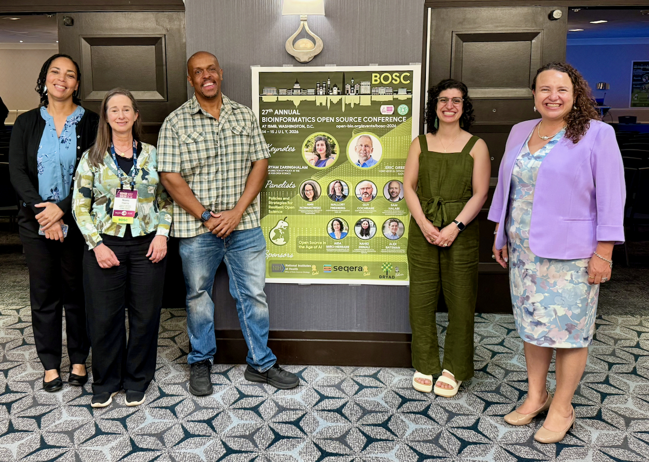 Some BOSC organizers with Maryam at BOSC 2026
