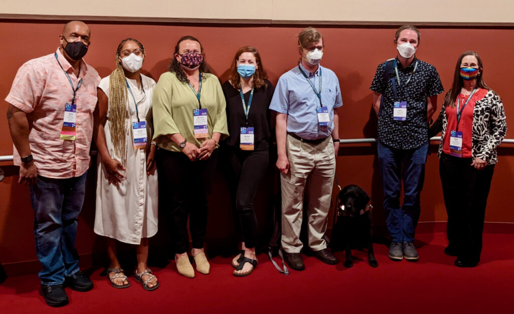 Panel on Building and Sustaining Inclusive Open Science Communities: Jason Williams (moderator); panelists Jenea Adams, Monica Munoz-Torres, Rachel Torchet, and Gary Williams; BOSC Chair Nomi Harris