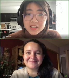 Webinar speaker Hannah Wei with moderator Monica Munoz-Torres